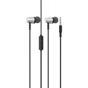Навушники вкладиші дротові SkyDolphin SR28 Metal with mic Silver (HF-000473)