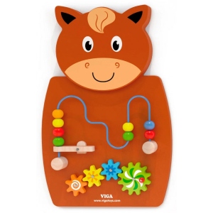 Бізіборд-дошка Viga Toys Коник із лабіринтом (50678FSC)