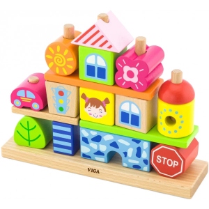 Пірамідка Viga Toys Городок (50043)