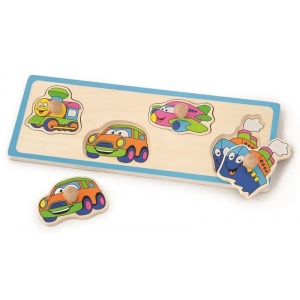 Пазли дерев'яні (3-4 роки) Viga Toys Веселий транспорт (50112)
