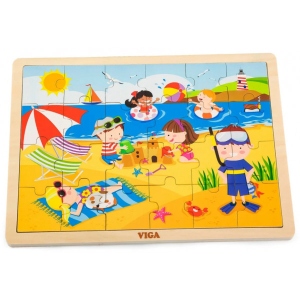 Пазли дерев'яні (до 2 років) Viga Toys Пори року: літо 24 ел. (51270)