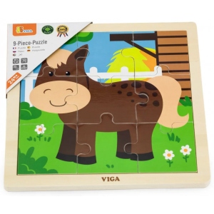 Пазли дерев'яні (до 2 років) Viga Toys Коник 9 ел. (51439)