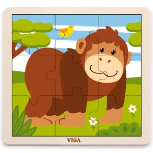 Пазли дерев'яні (до 2 років) Viga Toys Мавпочка 9 ел. (51440)