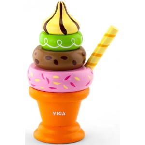 Пірамідка Viga Toys Морозиво помаранчевий (51322)