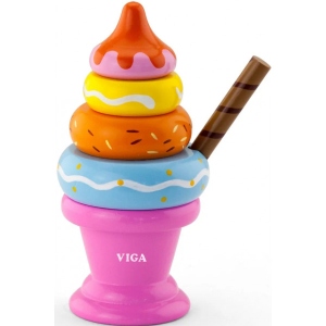 Пірамідка Viga Toys Морозиво рожевий (51321)