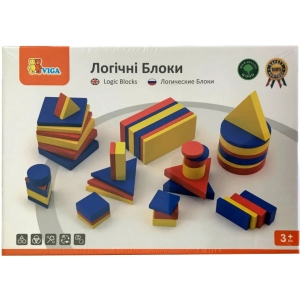 Настільна гра розвиваюча (3-4 роки) Viga Toys Логічні блоки Дьенеша (56164U)