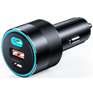 Автомобільний зарядний пристрій Choetech 2xUSB Type C 1USB PD3.0 QC3.0 Black (TC0011)