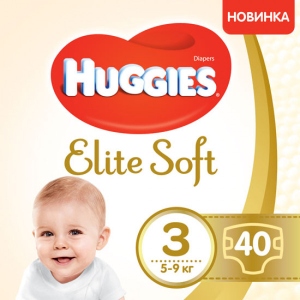 Одноразові підгузки Huggies Elite Soft 3 Jambo 40 шт. (5029053572598)