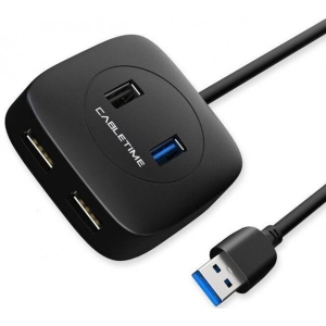 Хаб USB Cabletime 4-Ports USB3.0 + USB2.0 + Micro B з живленням (CB43B) в Києві