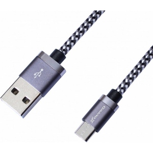 Кабель синхронізації даних Grand-X USB-microUSB 3A 1m Silver/Black (FM07SB)