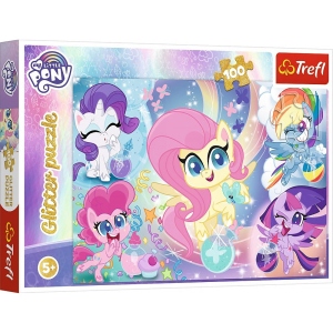 Пазли картонні (5-7 років) Trefl Глітерні - "Чарівний світ"/Hasbro: My Little Pony, 100 ел. (14821)
