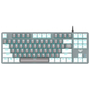 Клавіатура дротова ігрова Aula Mechanical F3287 Grey/White keycap KRGD Blue (6948391240954)