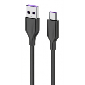 Кабель синхронізації даних 2E USB-A - USB-C Glow 1 m Black (2E-CCAC-BL)