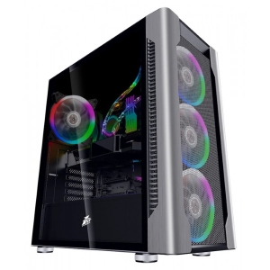 Корпус 1stPlayer DX-R1-PLUS RGB Dual Glass Black без БЖ