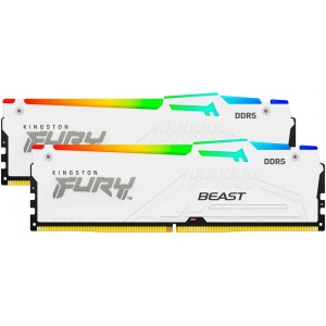Память DDR Kingston Fury 64 GB (2x32GB) DDR5 5600 MHz Beast RGB EXPO White (KF556C36BWEAK2-64)