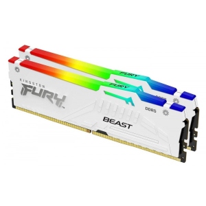 Память DDR Kingston FURY Beast White RGB DDR5-6000 64GB (2x32GB) (KF560C30BWEAK2-64)