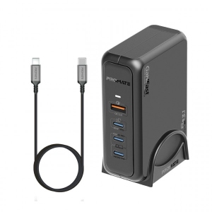 Автомобільний зарядний пристрій Promate ganport-140w.black