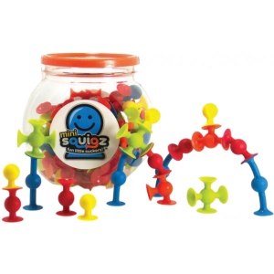 Пластиковий конструктор Fat Brain Toys MiniSquigz на мініприсосках 75 деталей (F107ML)