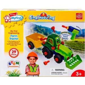 Пластиковий конструктор Edu-Toys Трактор з інструментами 29 деталей (JS030)