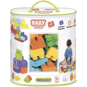 порівняти ціни на Пластиковий конструктор для малюків Wader "Baby blocks" Мої перші кубики 60 шт. (41410)