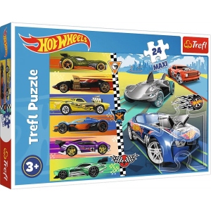 Пазли картонні (3-4 роки) Trefl "Швидкі перегони" / Hot Wheels (24 ел. MAXI) (14362)