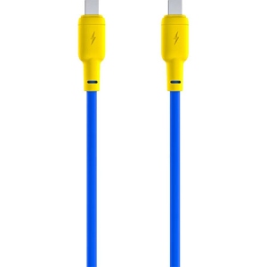 Кабель синхронізації даних Gelius GP-UCN001CC Full Silicon Type-C to Type-C Yellow/Blue (90470)