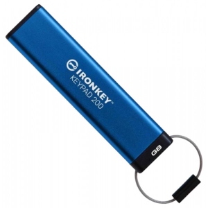 Флеш USB Kingston 3.2 64GB IronKey Keypad 200 Type-A Blue (IKKP200/64GB)