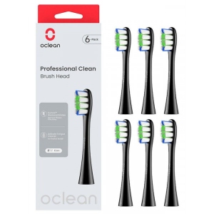 Насадка для зубної щітки Oclean P1C5 B06 Professional Clean Brush Head Black 6 шт. (6970810553864)