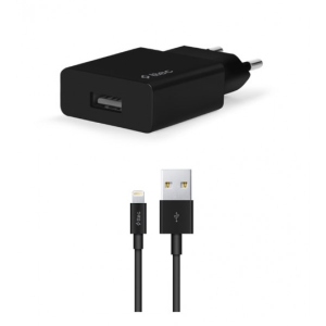 Мережевий зарядний пристрій Ttec SmartCharger USB 2.1А Black (2SCS20LS) + кабель Lightning (2SCS20LS)