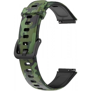 Ремінець для фітнес-браслету BeCover Modern Style for Huawei Band 7/Honor Band 7 Black-Green (709447)