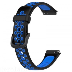 Ремінець для фітнес-браслету BeCover Vents Style for Huawei Band 7/Honor Band 7 Black-Blue (709437)