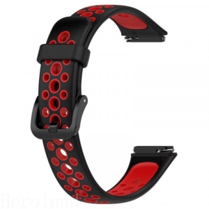 Ремінець для фітнес-браслету BeCover Vents Style for Huawei Band 7/Honor Band 7 Black-Red (709440)
