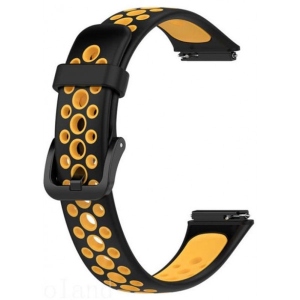 Ремінець для фітнес-браслету BeCover Vents Style for Huawei Band 7/Honor Band 7 Black-Orange (709441)