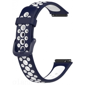 Ремінець для фітнес-браслету BeCover Vents Style for Huawei Band 7/Honor Band 7 Blue-White (709442)