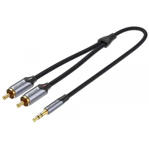 Кабель 3.5 мм - RCA Vention 2xRCA (M/M) 1.5 м Black (BCNBG)