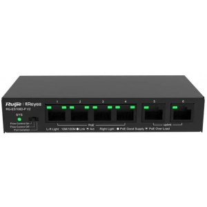 Коммутатор локальної мережі (Switch) Ruijie RG-ES106D-P V2