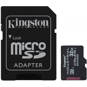 Карта пам'яті Kingston 32GB microSDHC Industrial C10 A1 pSL C Card + SD Adapter (SDCIT2/32GB)
