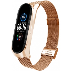 Ремінець для фітнес-браслету BeCover Metal for Xiaomi Mi Smart Band 8 Rose Gold (709360)