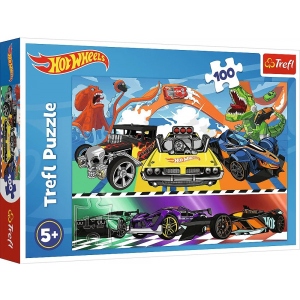 Пазли картонні (5-7 років) Trefl "Швидкісні авто" / Hot Wheels (100 ел.) (16466)