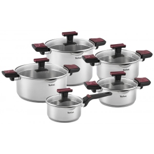 Набір посуду Tefal G723SA74 Cook & Clip 10 пр каструлі 22см (6,1 л)/24 см (5,0 л)/20 см (2,9 л)/18 см (2,0 л), ковш16 см (1,5 л)