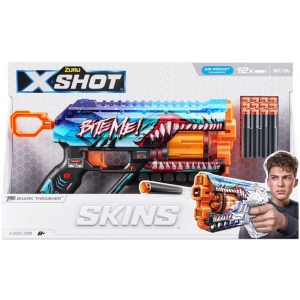 Бластер багатозарядний ZURU X-SHOT Skins Griefer Shark Thrasher (12 патронів) (36561В)