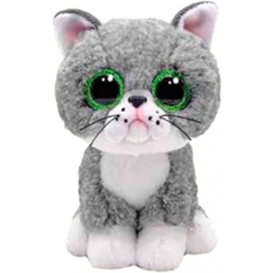 М'яка іграшка тварина TY Beanie Boos Cірий котик"FERGUS" (36581)
