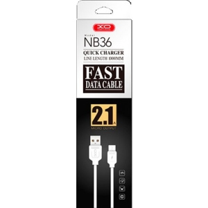 Кабель XO NB36 MicroUSB 1m White
