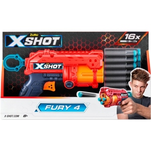 Бластер багатозарядний ZURU Red Excel Fury 4 (16 патронів) (36377R)