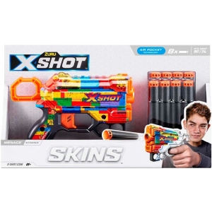 Бластер однозарядний ZURU X-Shot Skins Menace Striper, 8 патронів (36515N)