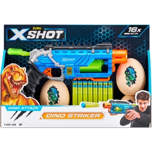 Бластер багатозарядний ZURU Dino Striker New (2 середніх яйця, 2 маленьких яйця, 16 патронів) (4860R)