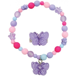 Дитяча біжутерія Great Pretenders Набір браслет+кільце Butterfly BL & RG Set (84004)
