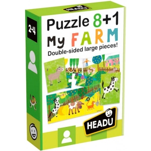 Пазли картонні (3-4 роки) Headu "Ферма" 8+1 (IT20867)