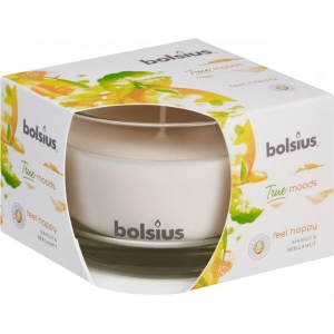 Свічка скло Bolsius ароматична 63/90 Feel happy (Манго i Бергамот)