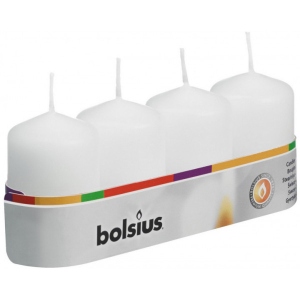 Свічка декоративна Bolsius Біла 60/40, 4шт